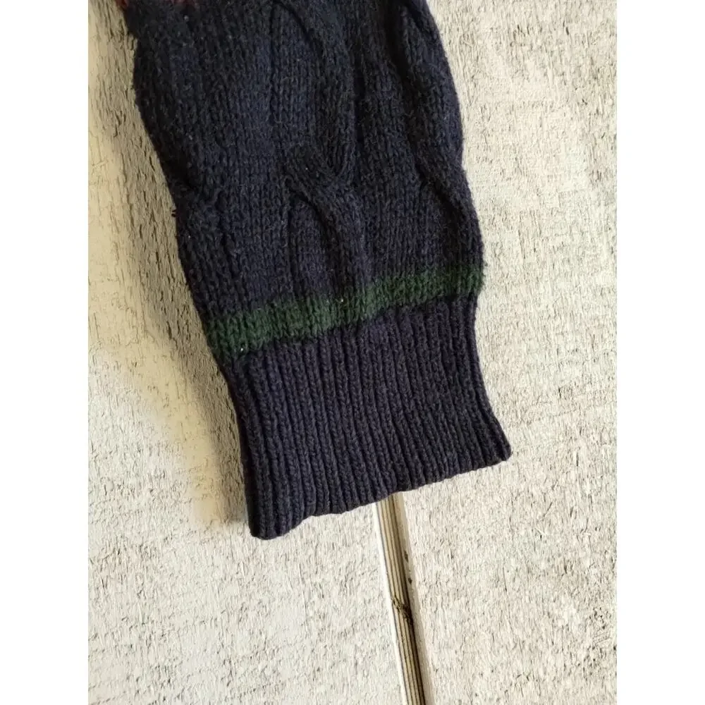 Polo Ralph Lauren St Andrews Rugby Cable Knit Hoodie Striped Sweater Men Size M